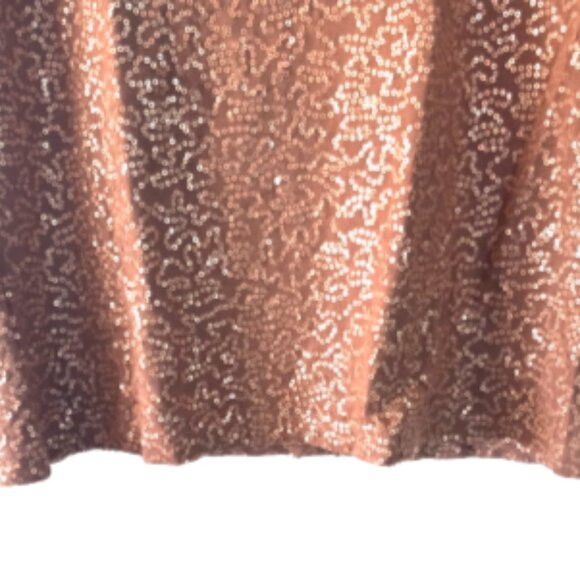 Women’s Petite Tank Top Size Small Copper Sequin Scoop Neck Lined Pullover - Picture 7 of 10